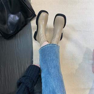 ��ʽС��ѥ2025���¿��n����^ܛƤ���ݶ�ѥŮƽ���Р���ѥ��