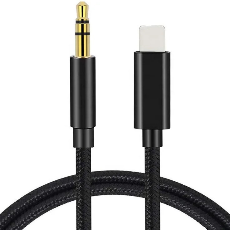 Aplicable al relámpago al cable audio AUX. del teléfono móvil del iPhone de Apple del varón 3,5 Cable Audio del adaptador del coche