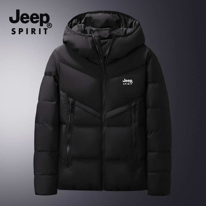 JEEP SPIRIT abajo chaqueta de los hombres de mediana longitud con capucha de los hombres chaqueta de invierno suelta talla grande ropa de invierno de los hombres