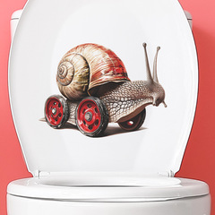 Custom Funny 4WD Snail Children's Bathroom Toilet Sticker Home Decor Wall Decal Sticker Self-adhesive Wholesale