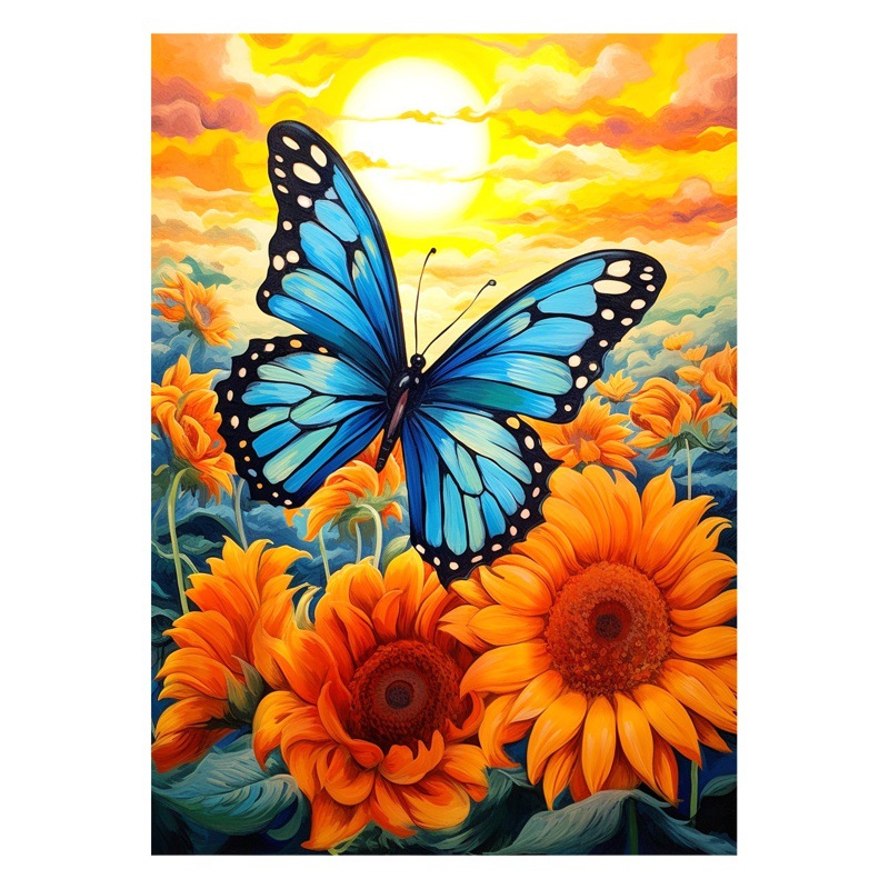 Monalisa Royal Cruz puntada mariposa nueva mariposa simple hermosa sala de estar decoración pequeño bordado hilo hecho a mano