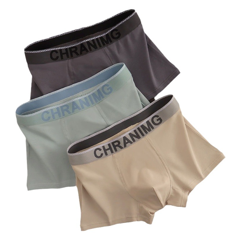 New Trendy Men's Underwear for Adults and Youth in Summer, Breathable, Sweat-Absorbent, Antibacterial, Soft, Skin-Friendly and Comfortable Boxer Briefs