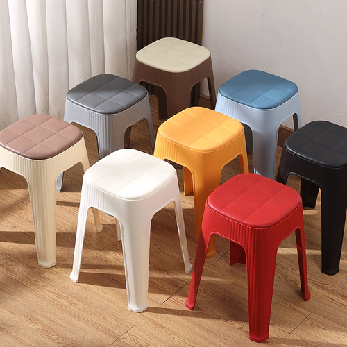 New imitation leather household thick and sturdy plastic stool living room dining room room spare high stool storage minimalist
