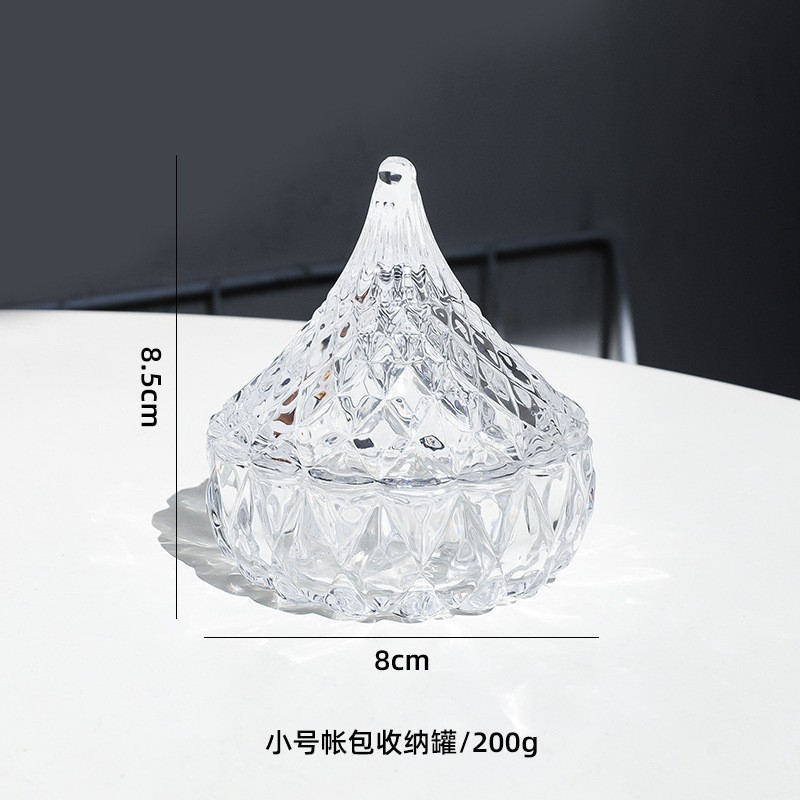 现代简约透明玻璃储物罐糖果罐家居餐厅婚礼晚餐浪漫布置装饰品|undefined