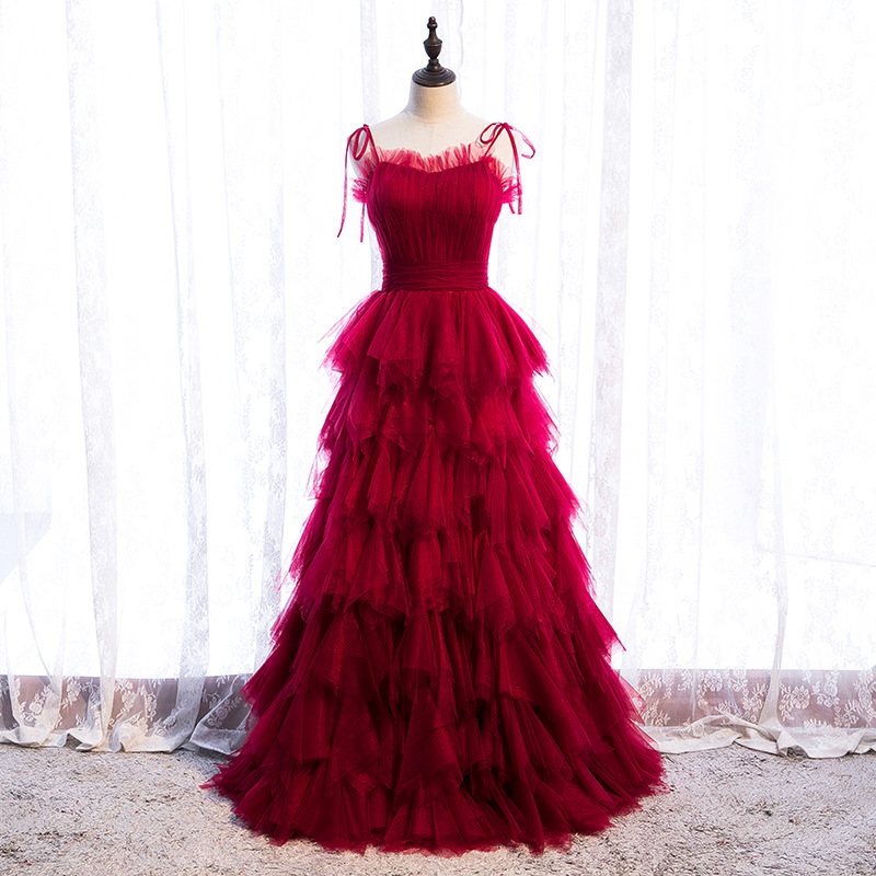 Vestido de fiesta para mujeres 2026 nuevo largo temperamento de hadas normalmente se puede usar el anfitrión de la fiesta vestido adelgazante