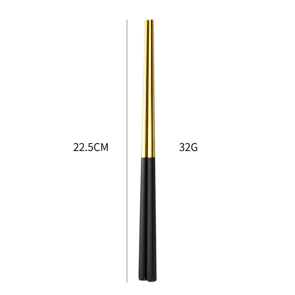 23cm 사각 젓가락 [블랙 골드]]