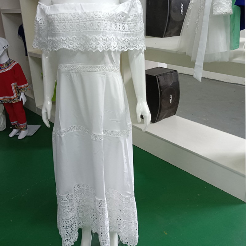 Women's Clothing fashion one shoulder splicing lace dress_autovado.com