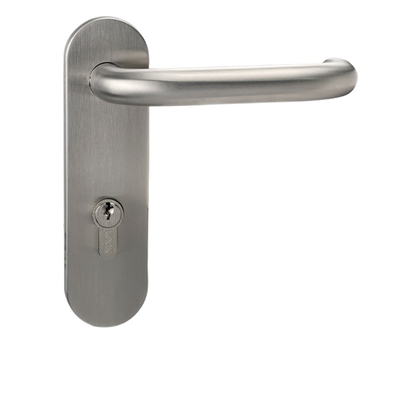 Cerradura de Puerta Cortafuego de Acero Inoxidable 304 Estándar Europeo Le Lang, Manija de Puerta en Forma de U, Cerradura de Seguridad para Hospital
