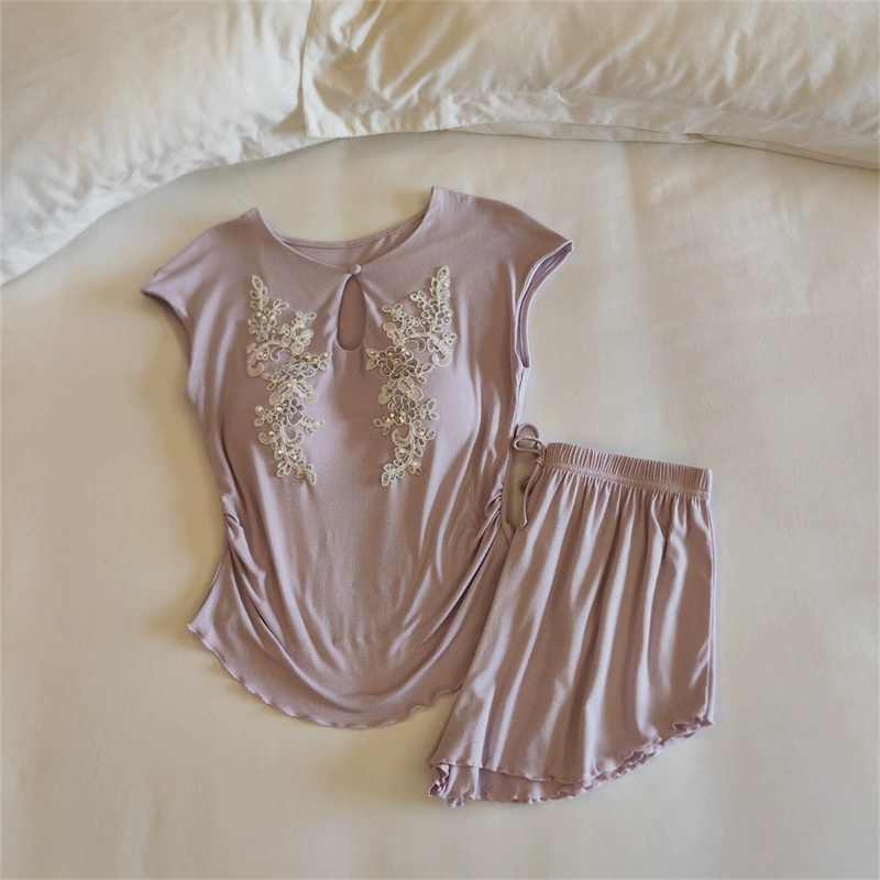Top with cups, spring pijama, summer sexy thin set
