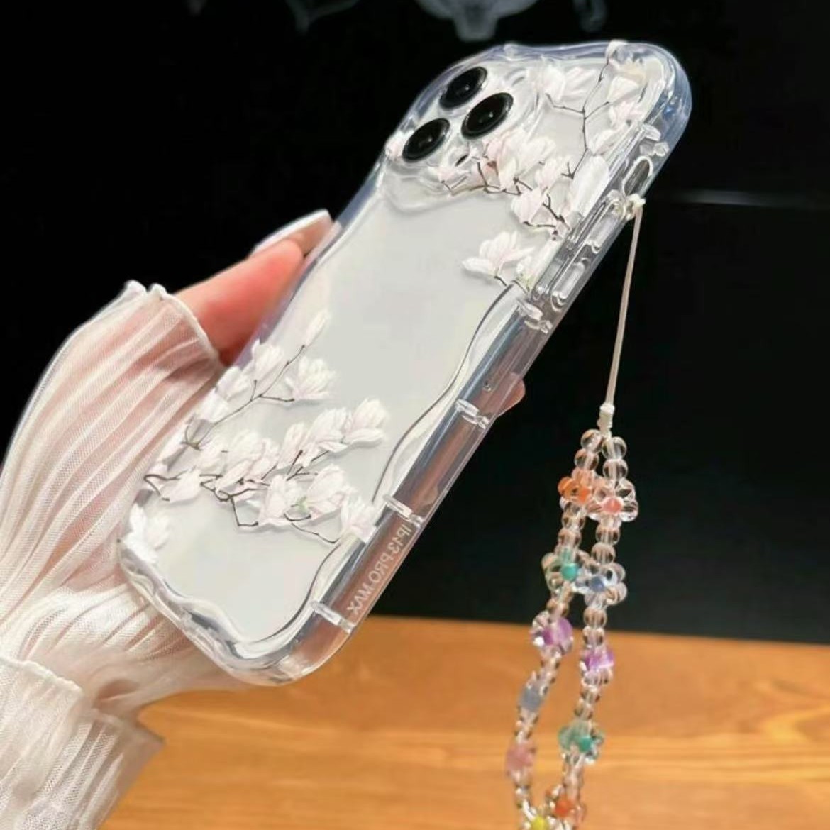 Nueva flor de magnolia blanca china para Apple 16 funda transparente para teléfono móvil iPhone13promax/12/11/15/14