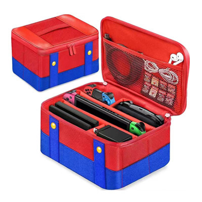 Bolsa de almacenamiento para Nintendo Switch | Funda protectora grande estilo Mario, set completo de accesorios y estuche