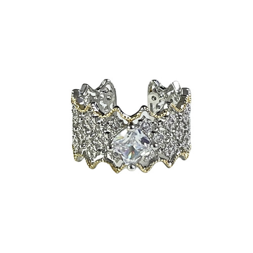 New Style National Trend Metal Girl Asymmetrical Hollow Opening Ring, Modern Chinese High-End Sense Light Luxury Versatile Finger Ring