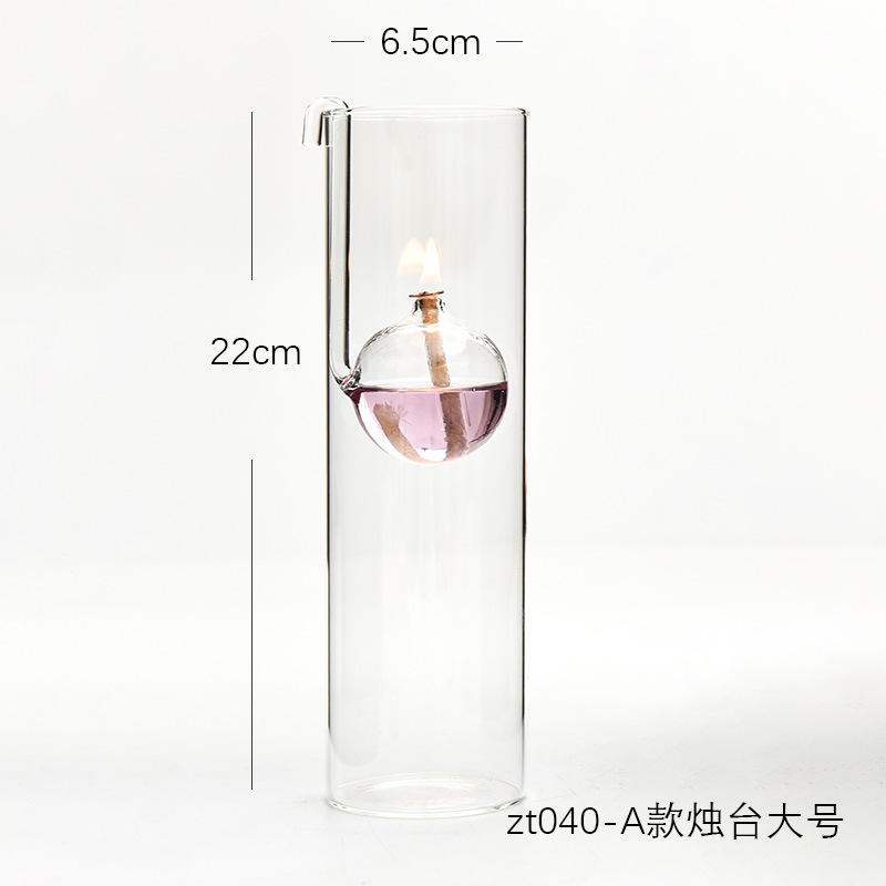 Creativo transparente hecho a mano candelabro de cristal gancho cilindro lámpara aceite Europea decoración del hogar decorativo Venta Directa fábrica al por mayor