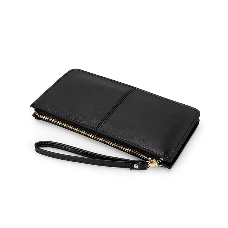 (Кросс-бордерная торговля), маленькая clutch сумочка, длинный вместительный бумажник на молнии, натуральная кожа
