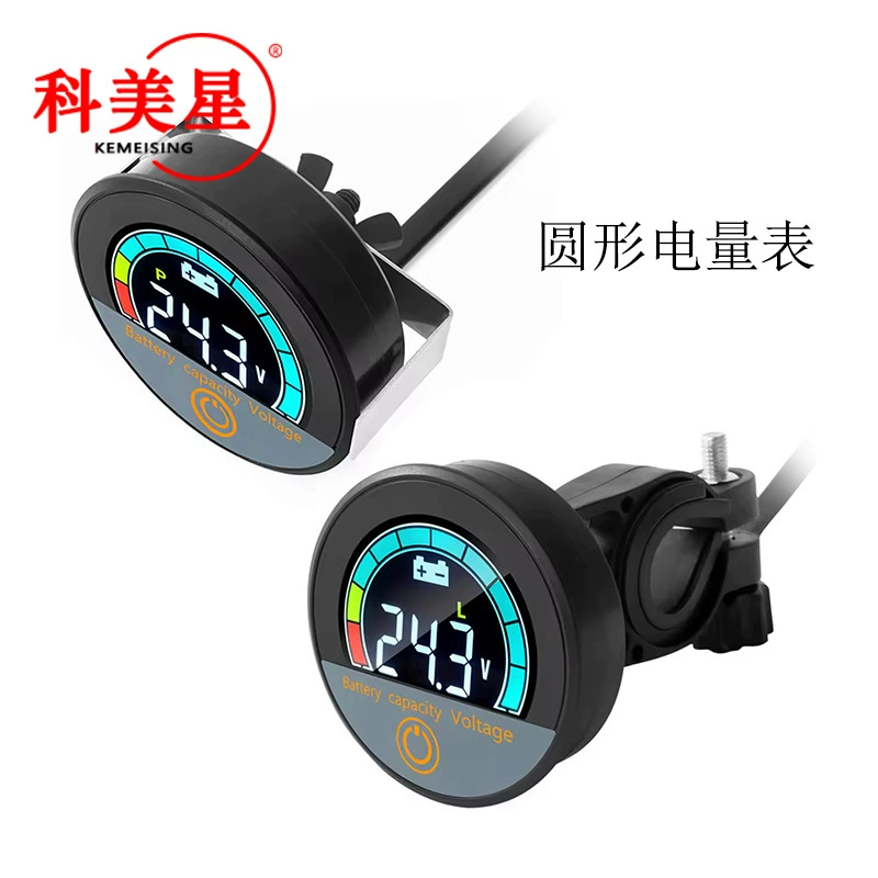 Круглый измеритель мощности 8-100 В, двухпроводной вольтметр постоянного тока 12 В, свинцово-кислотная литиевая батарея, универсальный цифровой измеритель с цифровым дисплеем