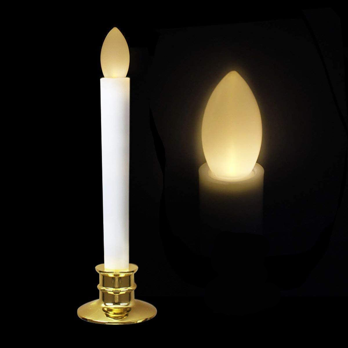 Interruptor de tipo lámpara de vela larga con tira de soporte inferior LED vela electrónica Navidad boda restaurante decoración de la ventana vela