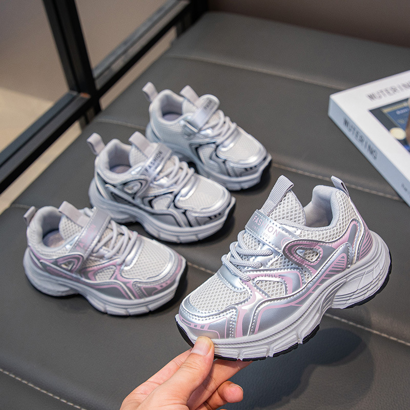 Zapatos deportivos para niños 2024 otoño nuevos zapatos de malla de moda zapatos casuales de malla transpirables zapatos de chicas moda