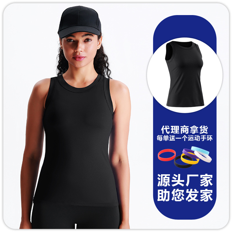 Damas yoga ensanchado brazalete chaleco deportivo en forma de I sin mangas apretada ropa de entrenamiento de maratón profesional image 6