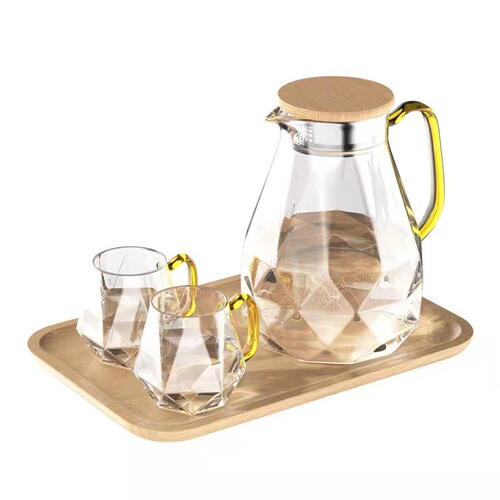 Cold kettle large capacity glass kettle household high temperature resistant boiling water cup cold kettle set hand handle cold kettle wholesale