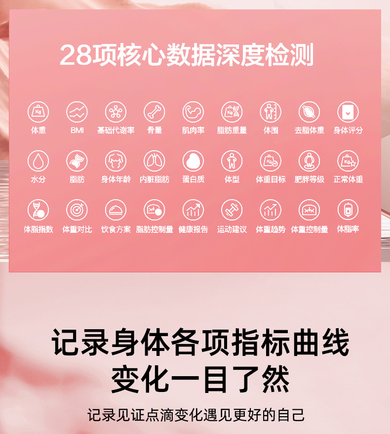 Weishang LOGO weight scale household digital scale human body fat scale small girls dormitory weighing scale electric high precision