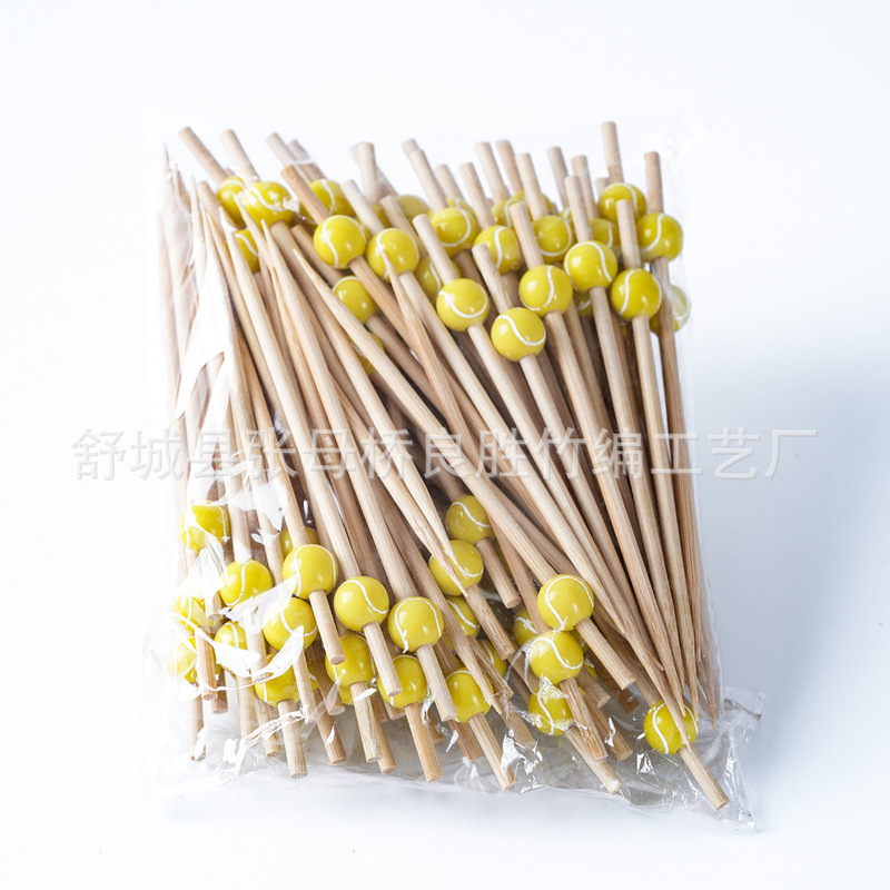 メーカー直販12cm使い捨て創意球根竹串100本/お菓子串尾酒飾り串|undefined