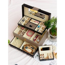 首飾盒公主歐式飾品收納盒韓國木質帶鎖珠寶化妝箱閨蜜生日禮物