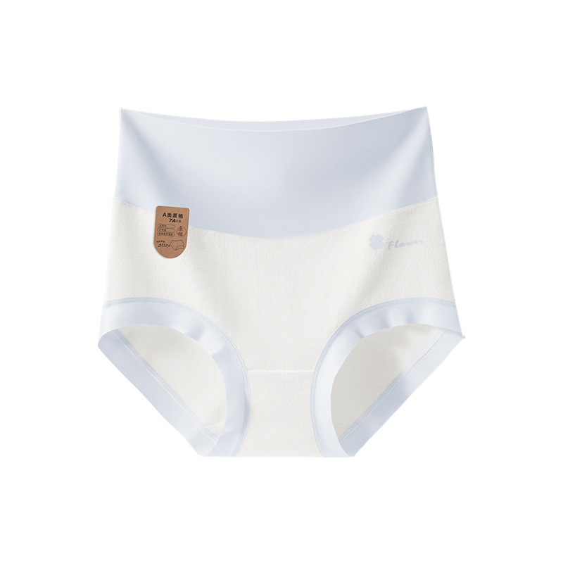 Ropa interior de algodón médico de cintura alta 7A entrepierna de algodón antibacteriano 2024 otoño e invierno nuevo estilo ropa interior de abdomen transpirable agradable para la piel mujer