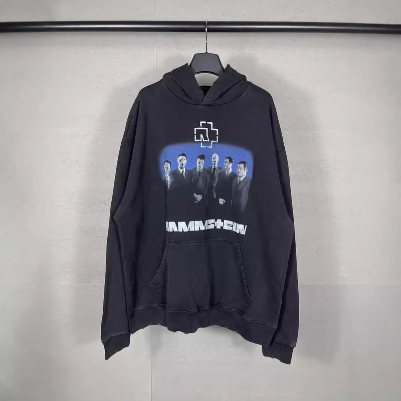 Paris Fall/Winter New High Version 2024B German Chariot Band Joint OS Loose Hooded Men