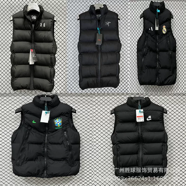 Nk Paris Arsenal Nbs Chelsea Brazil Autumn and Winter Casual Warm Football down Cotton Vest Jacket
