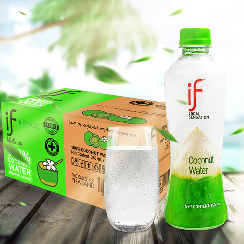 if Coconut Water Thailand Import Original 100% Pure Coconut Green Water Low Sugar 0 Fat NFC Coconut Meat Juice Beverage Wholesale