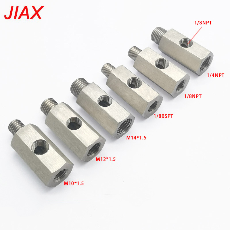 Fabricante de automóviles M14 M12 M10 1/4NPT a 1/8NPT orificio lateral adaptador de presión de combustible conector T