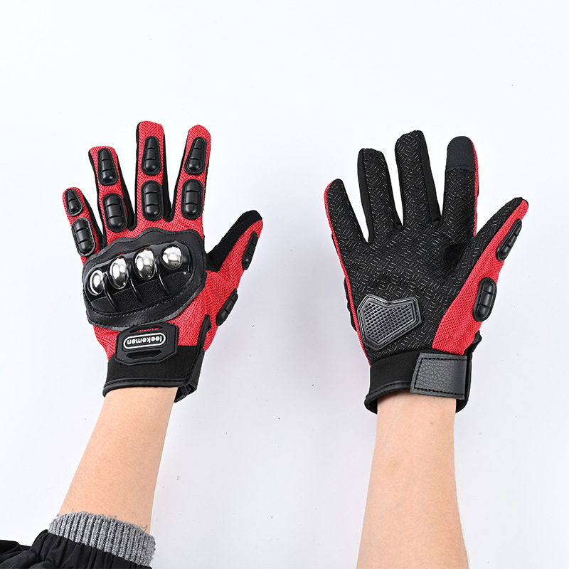 Motocicleta de acero inoxidable concha dura medio dedo guante de montar equipo de bicicleta de montaña para hombres transpirable