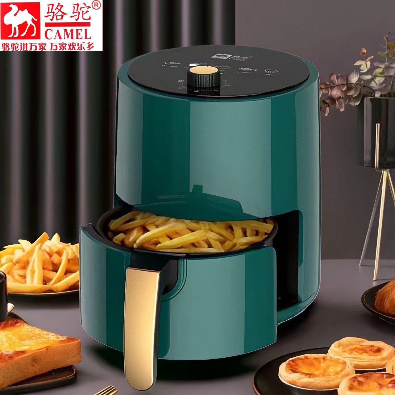 Best-Selling Camel Air Fryer with Viewing Window Home Multi-Function Large Capacity Electric Deep Fryer Mechanical Model Electric Sweet Potato Roaster