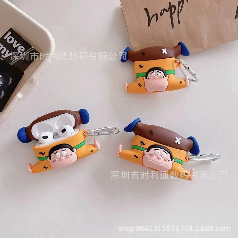 Силиконовый карманный защитный чехол для картинок (Apple AirPods, несколько моделей), милый чехол с карабином