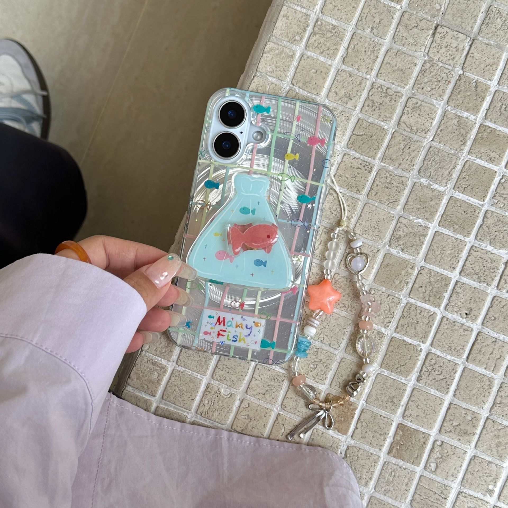 Cadena de soporte Vórtice de línea de color Pez pequeño 13