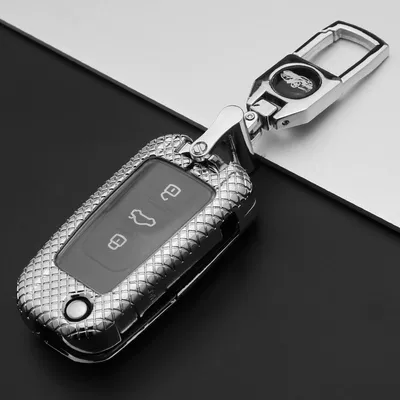 Car key bag, 360 550 key set - b-plaid-silver-metal-square-buckle