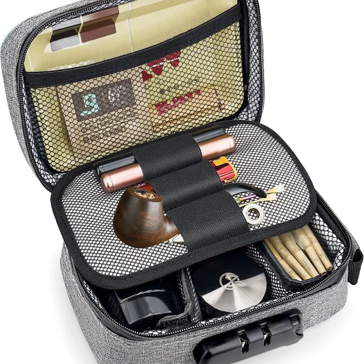 Сумка для трубок с дезодорантом, большая емкость, парольный замок, портативная сумка для трубок с активированным углем, сумка для ручной клади