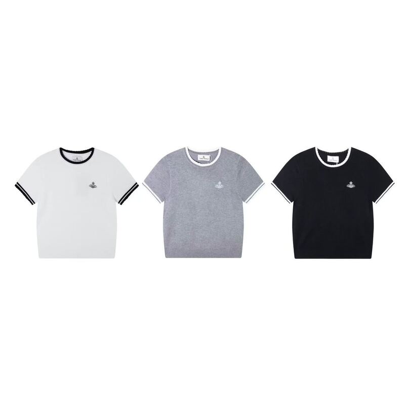 New 2026Vivi Western Queen Mother Short-Sleeve Knit Top with a Versatile and Relaxed Design, Featuring a Saturn Round Neck for Women New 2026Vivi Western Queen Mother Short-Sleeve Knit Top with a Versatile and Relaxed Design, Featuring a Saturn Round Neck for Women