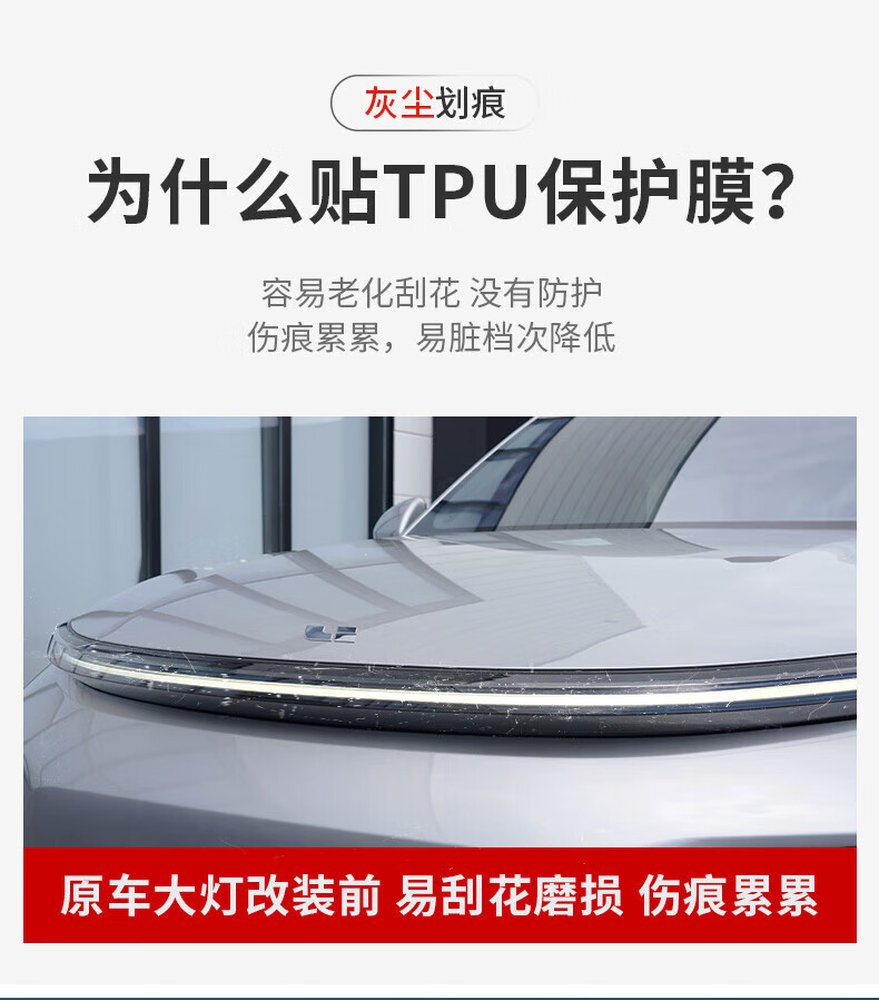 Suitable for Ideal blackened light film L7/L8/L9 headlight and taillight star ring light color changing film, daytime running light Black Warrior AX