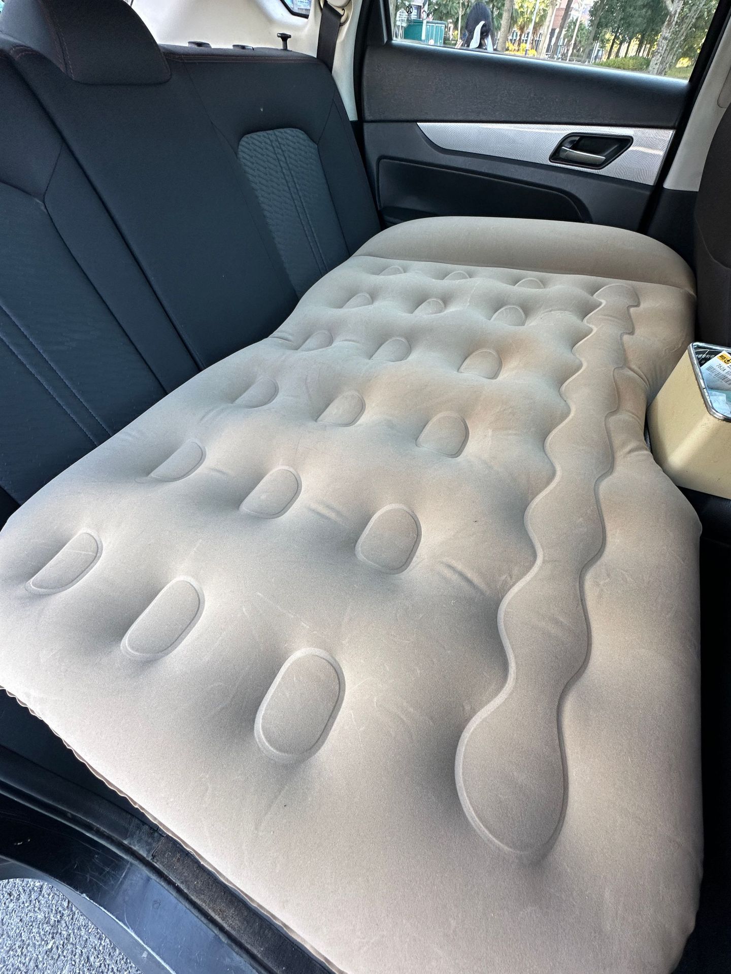 Inflatable Car Bed, Rear Seat, Flocking PV Outdoor Camping
