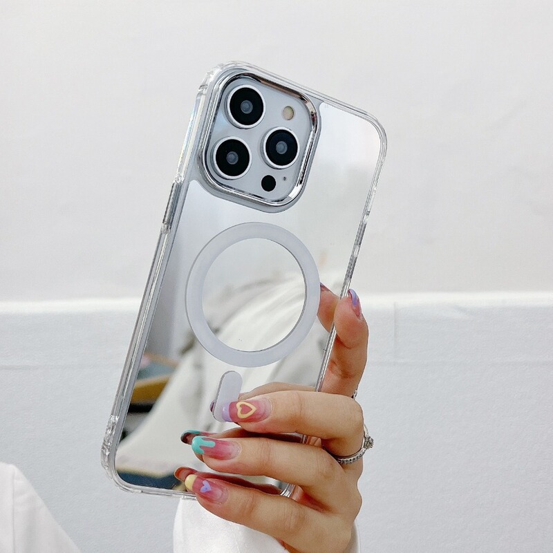 Mirror Magnetic Case Suitable for iPhone 18 Pro Max, Apple 17 Hard Case with Soft Edges, 16 Mirror Case, 15 Protective Cover