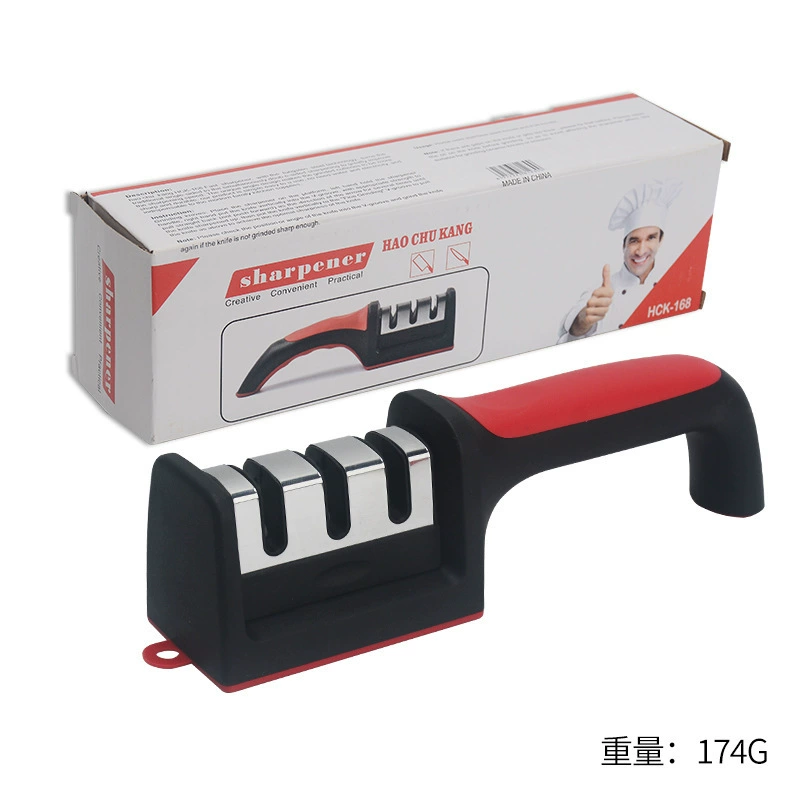 Kitchen Household Knife Sharpener Multifunctional Three-stage Knife Sharpening Manual Small Tool Tungsten Steel Kitchen Knife Sharpening