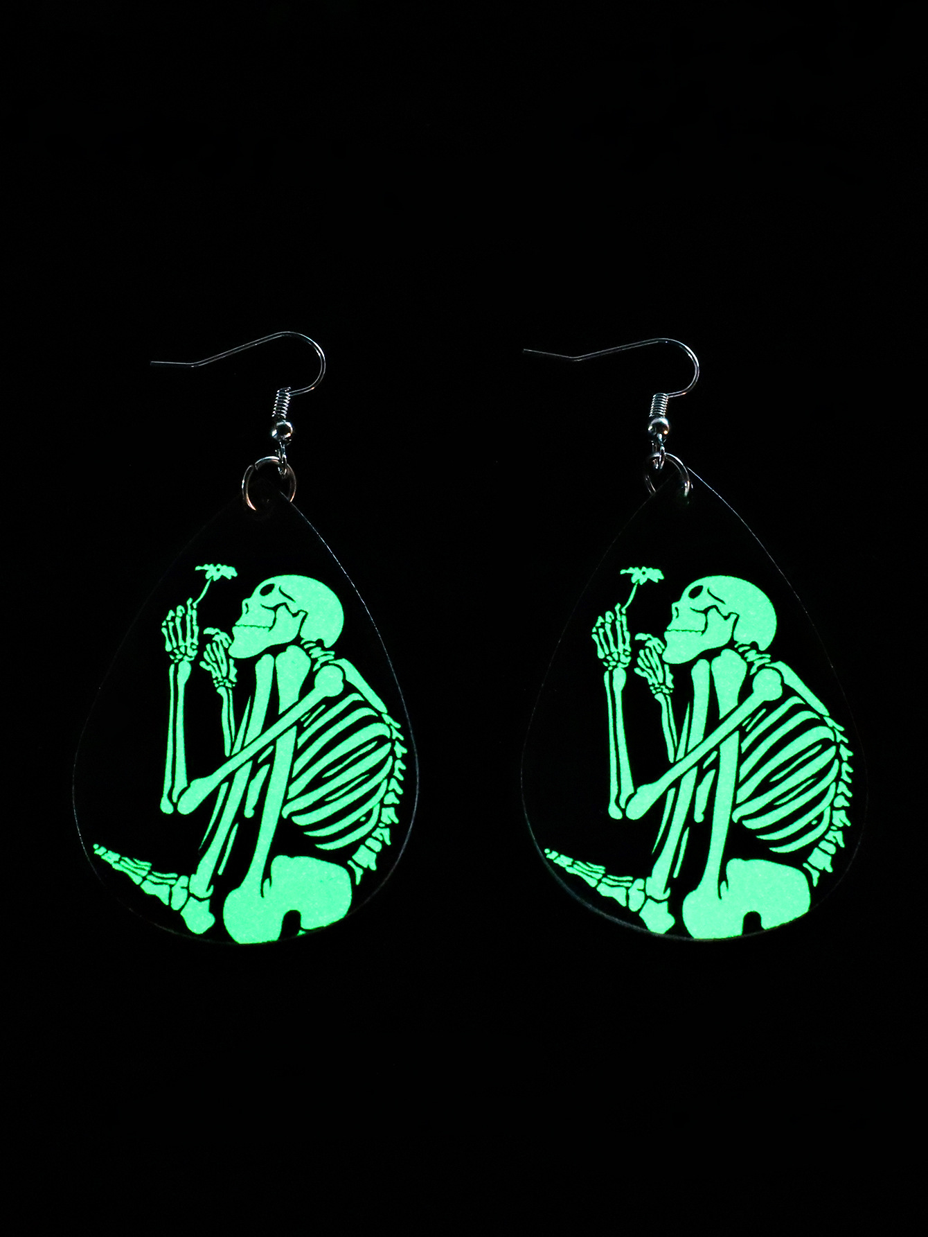 Halloween Skull Pumpkin Witch Funny Leather Luminous Earrings Wholesale Nihaojewelry display picture 21