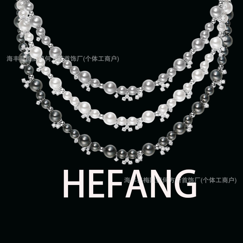 Li Qin's Same Style Hefang Jewelry Bubble Nebula Necklace Accessible Luxury Clavicle Chain Elegant Birthday Gift