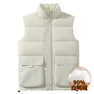 90 new standard down vest men's and women's down vest warm waistcoat sleeveless down jacket vest work jacket