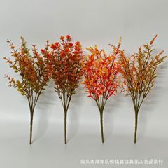 跨境亚马逊秋色系仿真人造绿植把束尤加利薰衣草波斯叶家居装饰