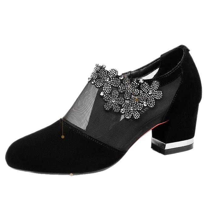 Comercio exterior 2026 primavera y verano nuevas botas de red de moda coreana esmerilado diamante de talón grueso desgaste de hadas botas de viento