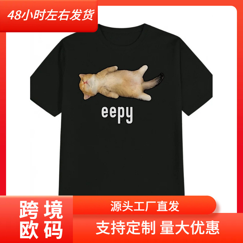Funny sleeping cat meme t-shirt for men and women geeky text graphic…