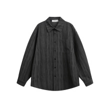 2025秋季新款混纺肌理感休闲衬衣轻薄肌理感纹理通勤长袖衬衫男潮