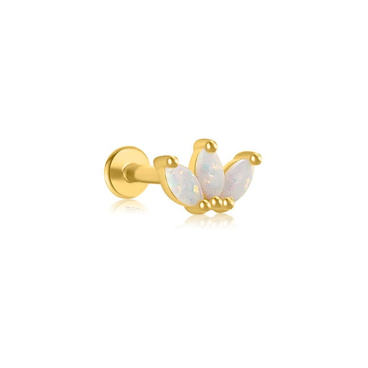 Women's Gender 1 Piece 925 Sterling Silver Geometric Round Opal Ear Studs